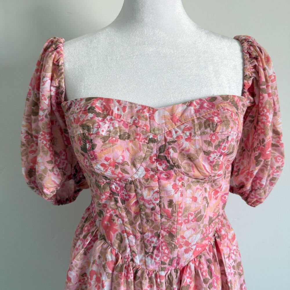Showpo Phorchia Mini Dress Fit and Flare Puff Sleeve Corset Romantic Size 6 - Picture 7 of 13